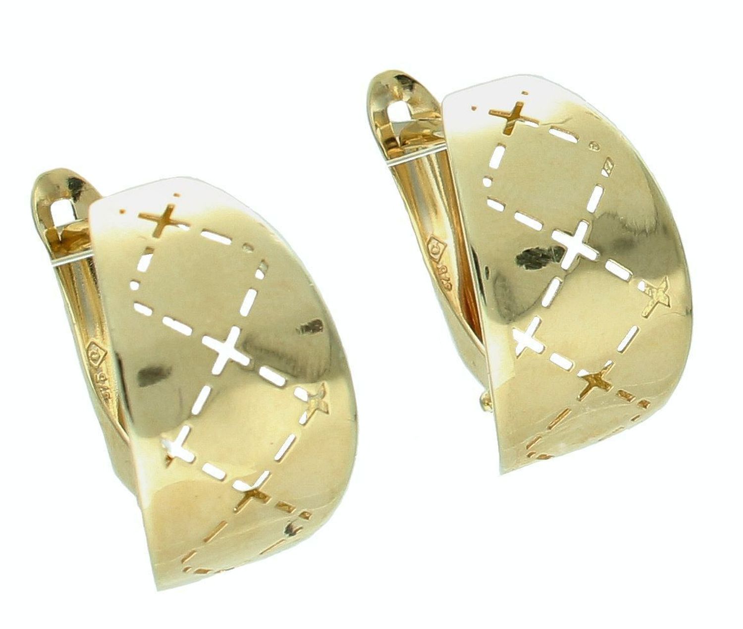 Złote kolczyki damskie 375 zdobione angielskie KL 8811 375.jpg